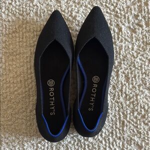 Rothy's Black Flats with Pointed Toe and Knit Fabric